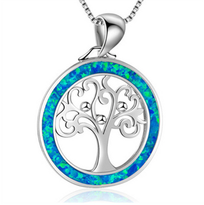Collar colgante tortuga marina con ópalo azul y plata laminada para mujer - Image 16
