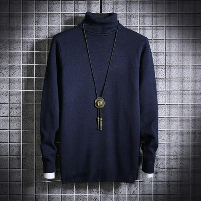 Suéter Cuello Alto Hombre Talla Grande - Pullover Liso y Versátil - Image 10