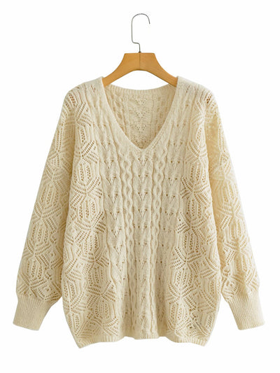Suéter Calado Otoño Suelto para Mujer Casual - Image 18