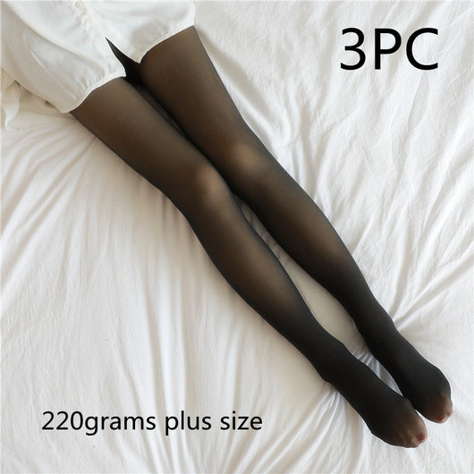 Leggins Térmicos Translúcidos Talla Grande con Forro Polar - Pantimedias Invierno - Image 38