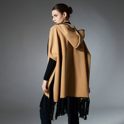 Poncho Hoodie con Borlas - Abrigo Versátil para Otoño e Invierno - Image 3