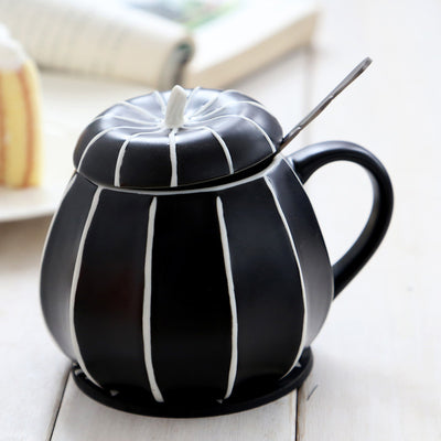 Taza de Cerámica con Tapa Halloween - Diseño Calabaza Festivo - Image 4