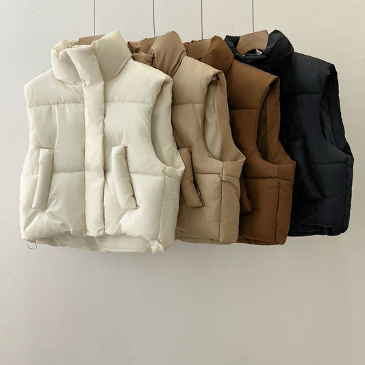 Chaleco de Algodón Cintura Alta para Otoño e Invierno