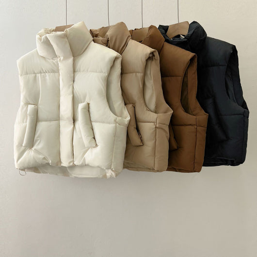 Chaleco de Algodón Cintura Alta para Otoño e Invierno