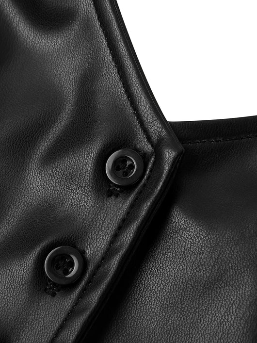 Chaleco de Cuero Liso para Mujer - Diseño Minimalista - Image 12