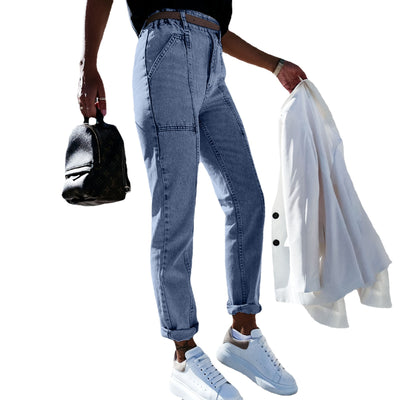 Jeans Azules Talle Alto Mujer Otoño - Corte Slim Cintura Elevada - Image 4