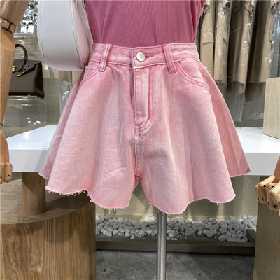 Shorts de Mezclilla Recta Cintura Alta Casual Sueltos para Estudiantes - Image 3