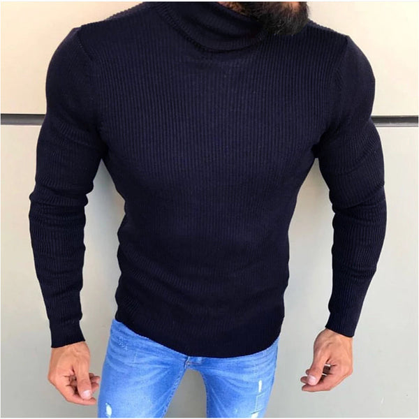 Suéter de Cuello Alto a Rayas