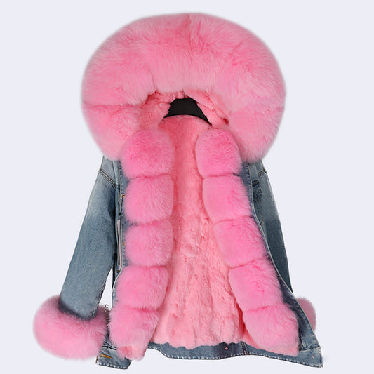 Chaqueta Denim con Forro Desmontable de Conejo - Image 2
