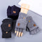 Guantes sin Dedos de Lana Tejida para Invierno Hombre