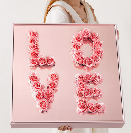 Caja de Flores Acrílicas Magic Mirror LOVE - Regalo Perfecto para San Valentín