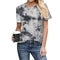 Playera Tie-Dye Estampado Cuello Redondo Talla Grande Manga Corta