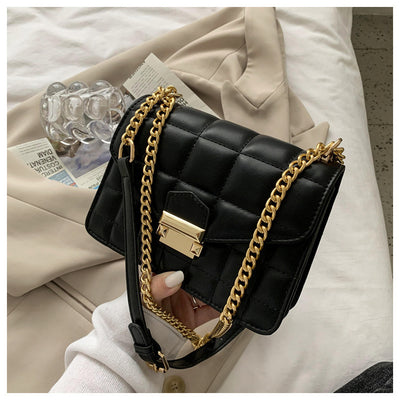 Bolso de Hombro Diagonal Texturizado Invierno con Cuadros Pequeños - Image 19