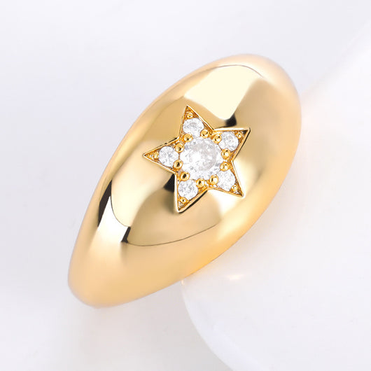 Anillo Domo Estrella de Cinco Puntas para Mujer - Image 4