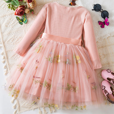 Vestido Princesa Navideño con Bordado Floral y Malla - Image 10