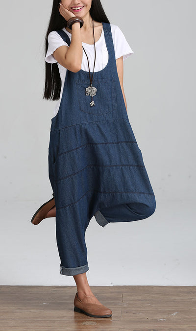 Mono Palazzo Vintage Denim con Tirantes y Bolsillos - Image 4