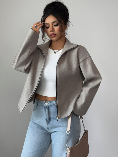 Chaqueta Larga de Color Sólido para Mujer - Abrigo Elegante de Manga Larga - Image 8