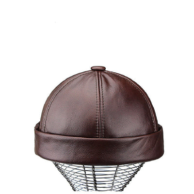 Gorro de Cuero Térmico para Hombre - Diseño Clásico sin Visera - Image 3