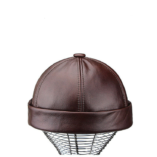 Gorro de Cuero Térmico para Hombre - Diseño Clásico sin Visera - Image 3