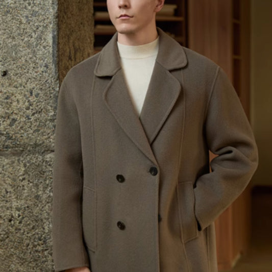 Abrigo de Lana Reversible para Hombre - Largo Medio Premium