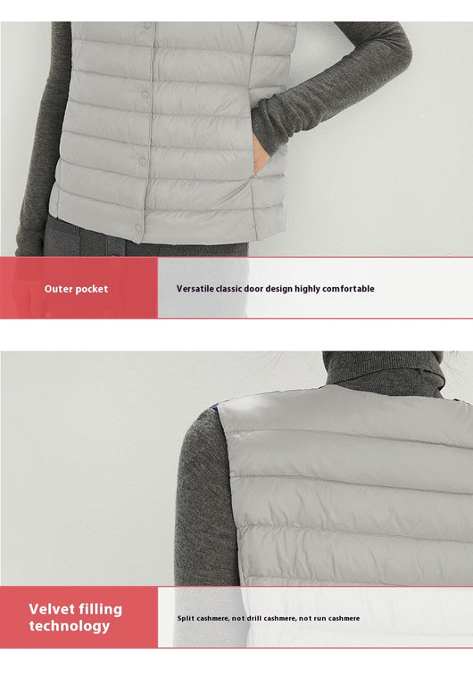 Chaleco Acolchado Ligero para Mujer - Cuello Redondo Cálido y Versátil - Image 20