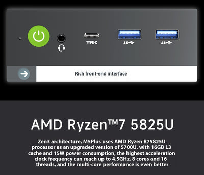 Minicomputadora M5plus AMD 5825U - PC Compacto de Alto Rendimiento - Image 10