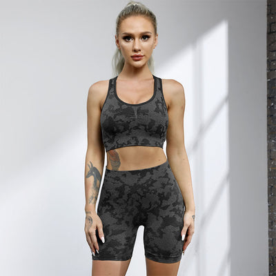 Conjunto Deportivo Mujer: Sostén Deportivo + Short Levantacaderas Yoga Sin Costuras - Image 21
