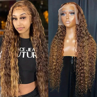 Peluca Frontal de Encaje 13x6 Ondas de Agua Cabello Humano