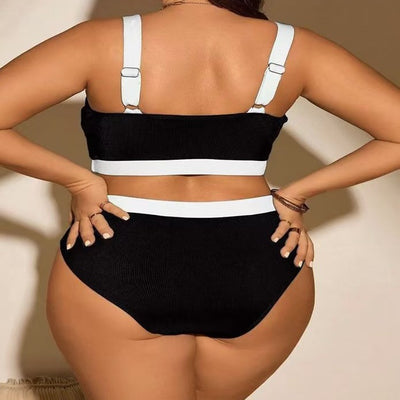 Bikini Asimétrico Talle Alto Plus Size - Traje de Baño Dos Piezas para Mujer - Image 4