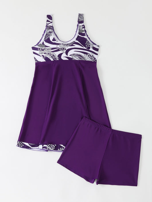 Traje de Baño Tankini Deportivo con Falda y Shorts Integrados - Image 14