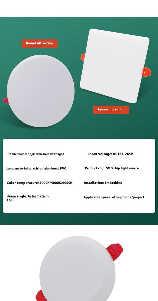 Panel de Luz LED Ultadelgado con Agujero Ajustable - Image 11