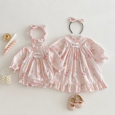Enterizo Manga Larga para Bebé Niña Estilo Retro Tang - Image 12