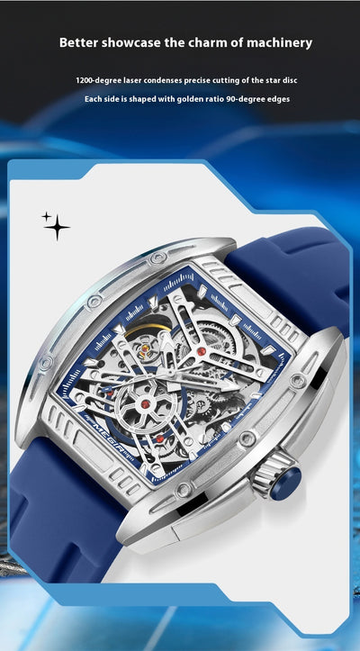 Reloj Mecánico Estilo Barril de Vino con Correa de Silicona - Image 13