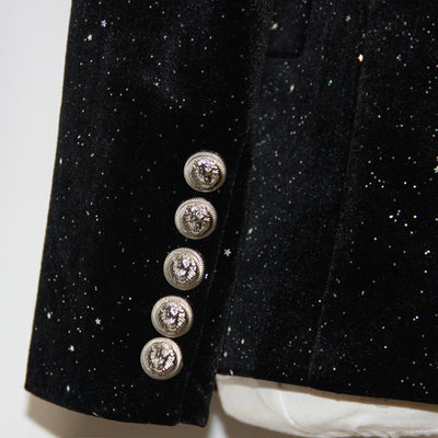 Chaqueta de Terciopelo Plateada con Broche Lentejuelas Gypsophila - Image 5