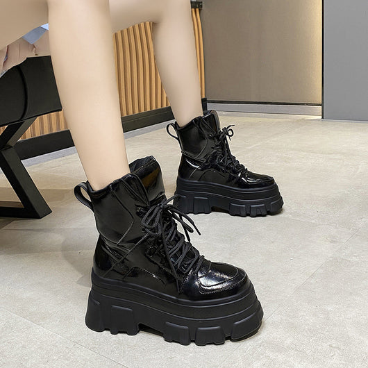 Botas Vintage Martin Plataforma Contraste Algodón - Image 13