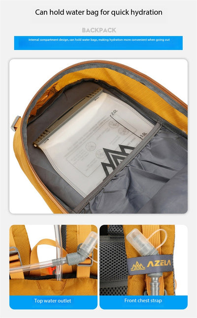 Mochila de Senderismo AZELA 30L Naranja - Resistente para Trekking y Montañismo - Image 16