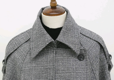 Cortavientos Cuadriculado Largo Mujer Estilo Coreano Otoño - Image 11