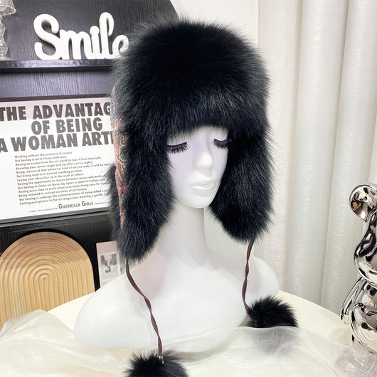 Gorro Ushanka con Orejas de Pelaje de Zorro Estilo Coreano - Image 6