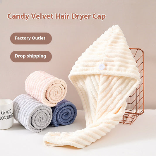 Toalla Turbante Absorbente Velvet para Secado Rápido de Cabello