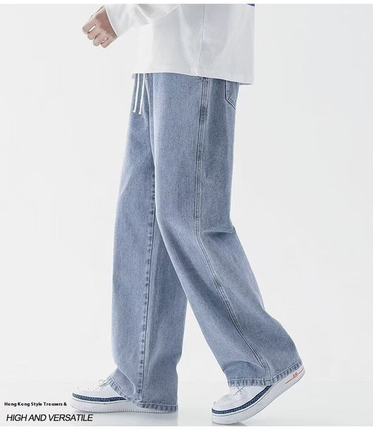 Pantalones Vaqueros Rectos Hombre Primavera Verano Talle Alto Pierna Ancha Urbano - Image 16