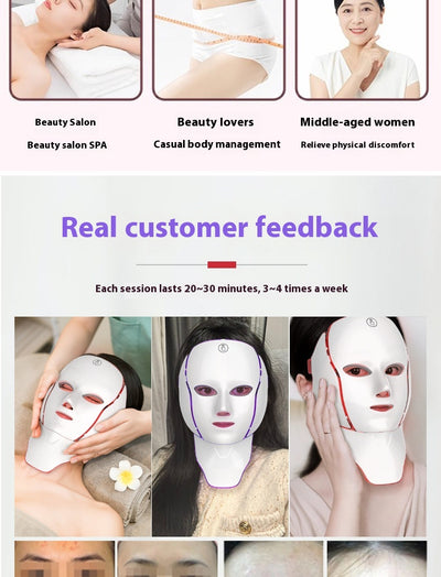Mascarilla LED de 7 Colores para Tratamiento Facial en Casa - Image 7