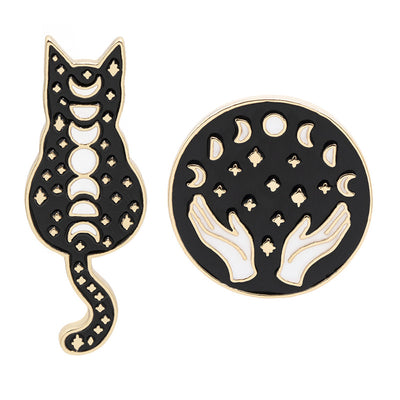 Broche Gato Esmaltado con Gotitas de Aceite - Aleación Metálica para Denim - Image 4
