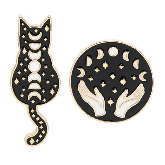 Broche Gato Esmaltado con Gotitas de Aceite - Aleación Metálica para Denim - Image 4