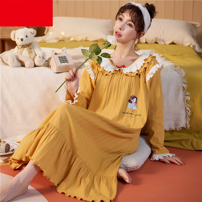 Pijama Largo de Algodón Puro para Mujer - Otoño e Invierno - Image 10