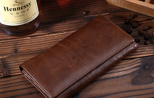 Billetera Larga de Cuero Genuino con Acabado Vintage Oil Wax - Image 5