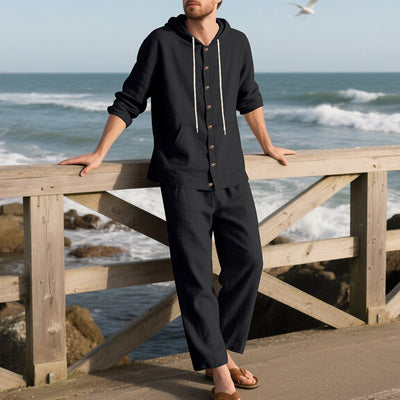Conjunto Casual de Sudadera con Capucha y Pantalón para Hombre - Image 36