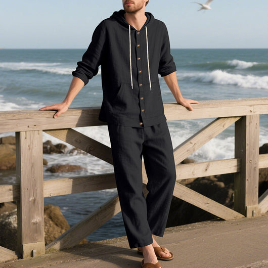 Conjunto Casual de Sudadera con Capucha y Pantalón para Hombre - Image 36