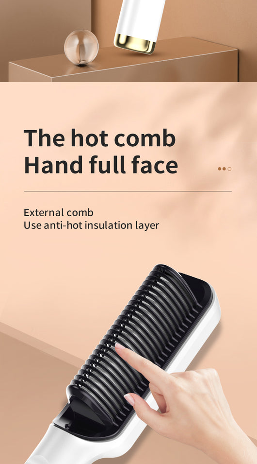 Two white and gold electric hot combs, one larger with a textured panel and one smaller with a digital temperature display. - Image 8