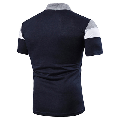 Playera tipo polo con cuello para hombre en bloques de tres franjas - Image 3