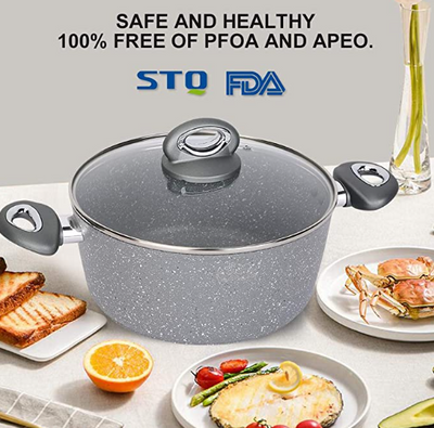 Olla para Sopa de Piedra Mineral Antiadherente con Asas - Uso Doméstico - Image 10